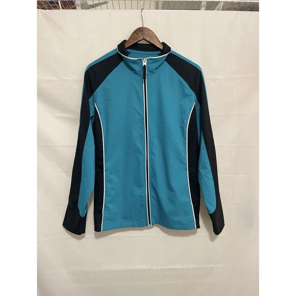 Petites Made For Life Full Zip Up Jacket Turquoise Black Women’s XL - Picture 1 of 5